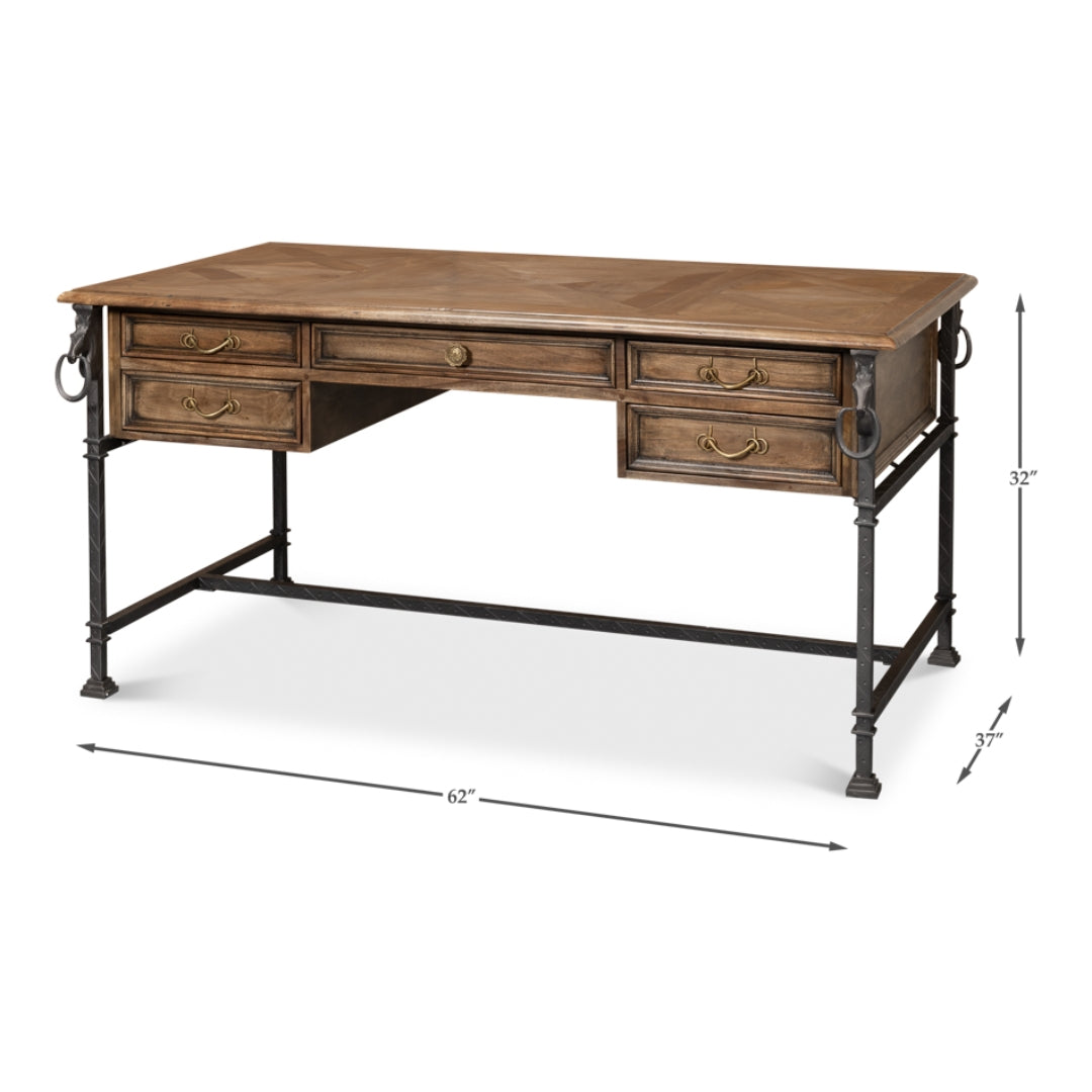 Rustic IronSteed Wood and Iron Desk