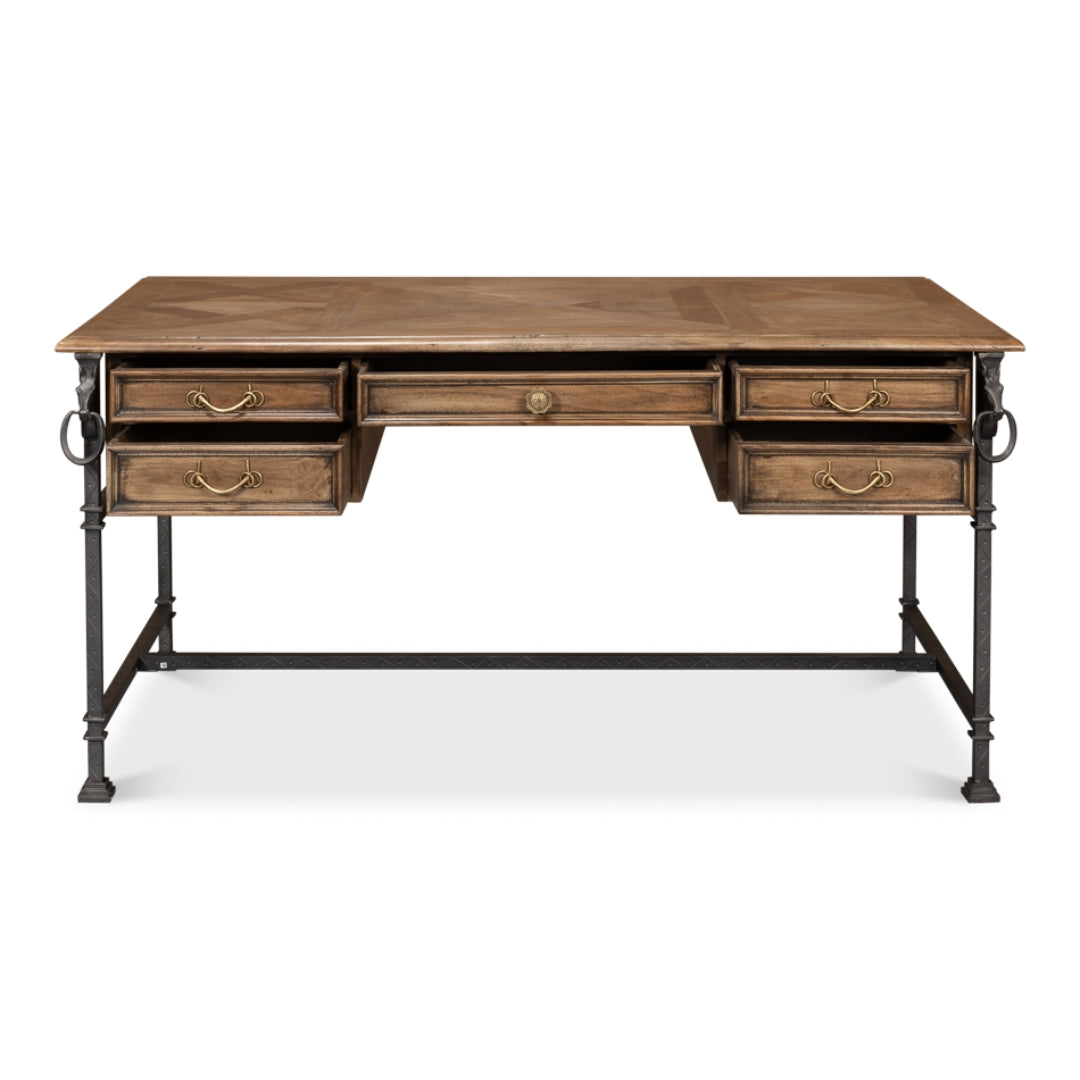 Rustic IronSteed Wood and Iron Desk