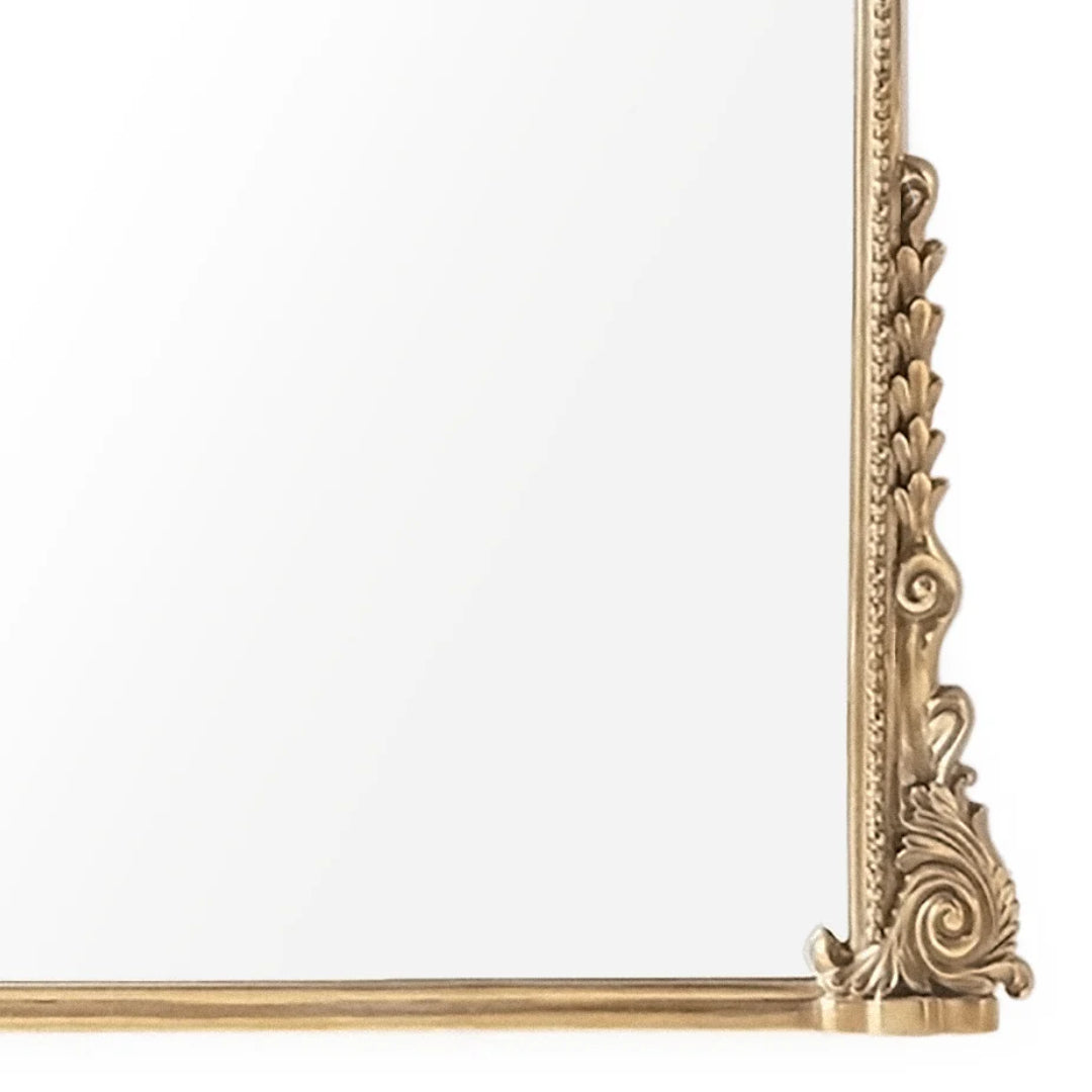 Ornate Arched Brass Mirror