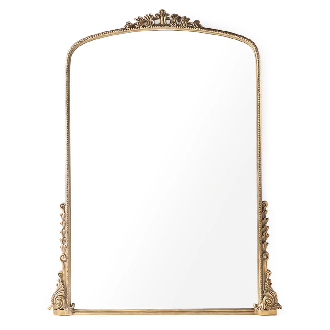 Ornate Arched Brass Mirror