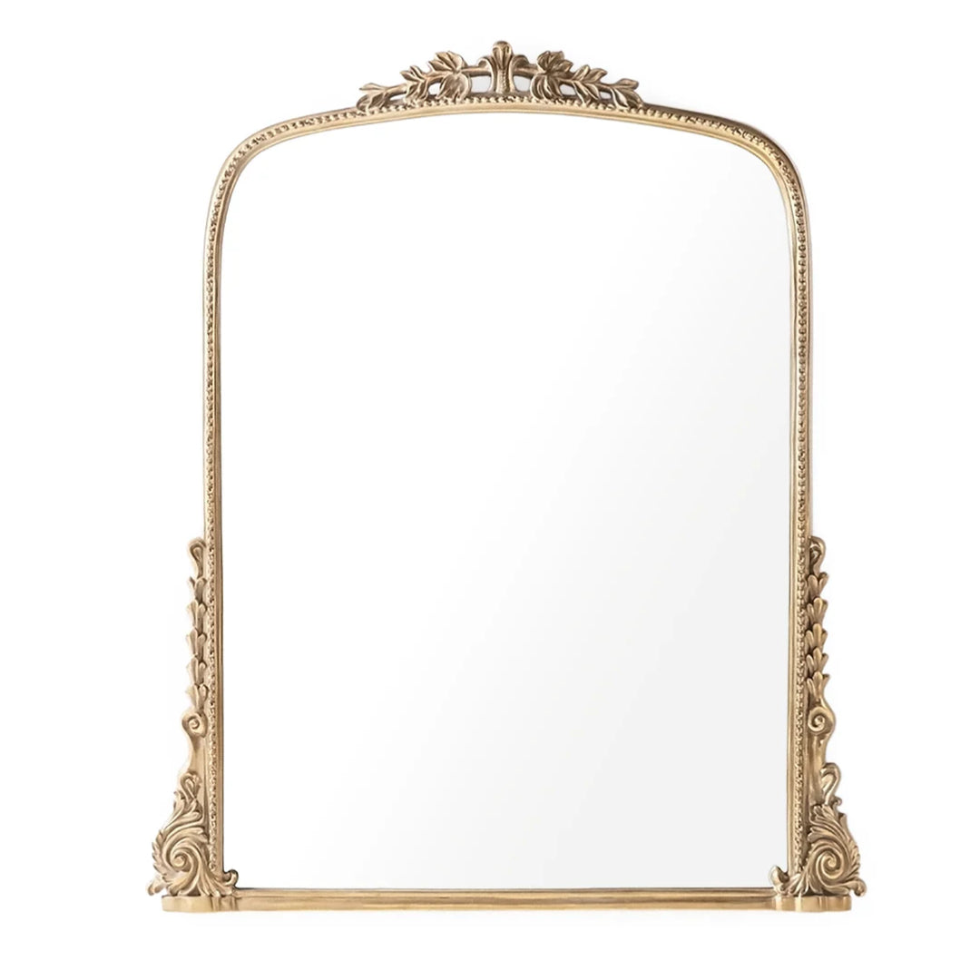 Ornate Arched Brass Mirror