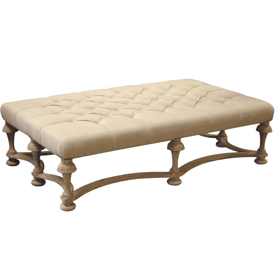 Curved Base French Tufted Ottoman