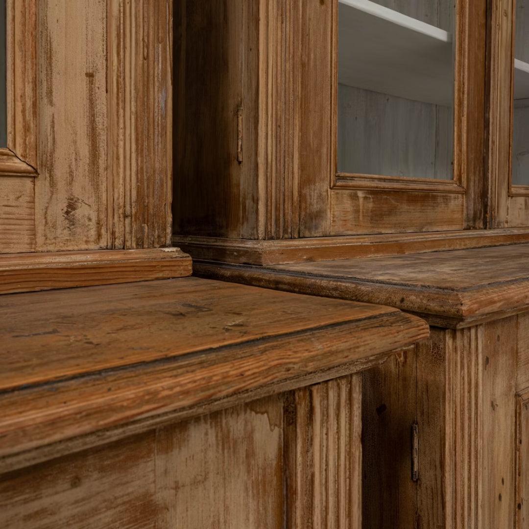 Rustic European Glass front Display Cabinets - Pair Circa 1870