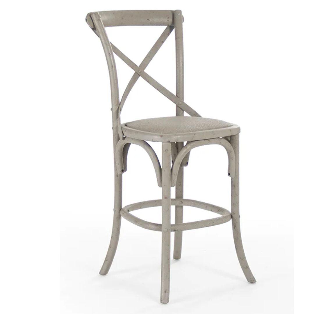 Birch Wood Cross Back Bar and Counter Stool