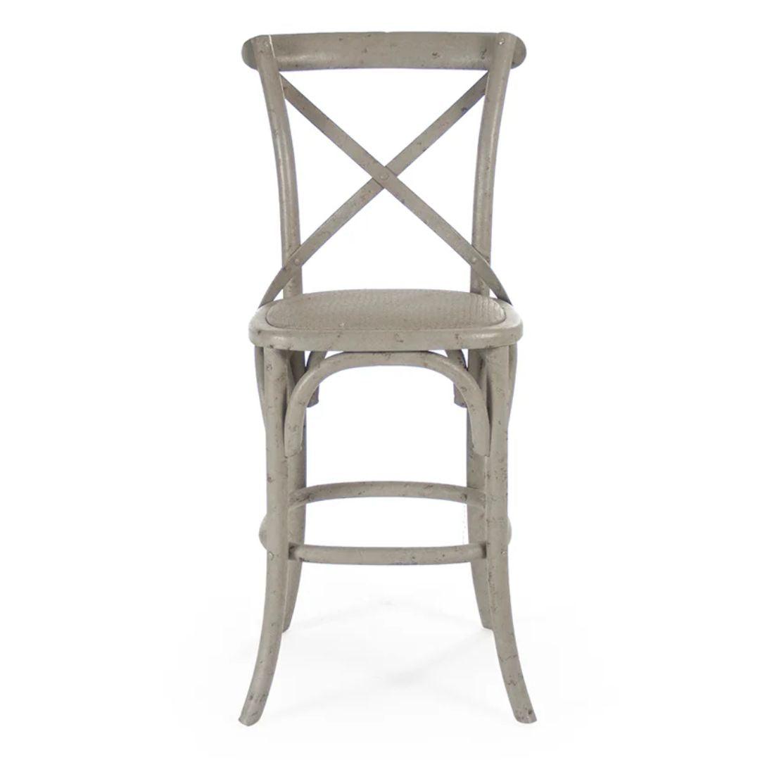 Birch Wood Cross Back Bar and Counter Stool