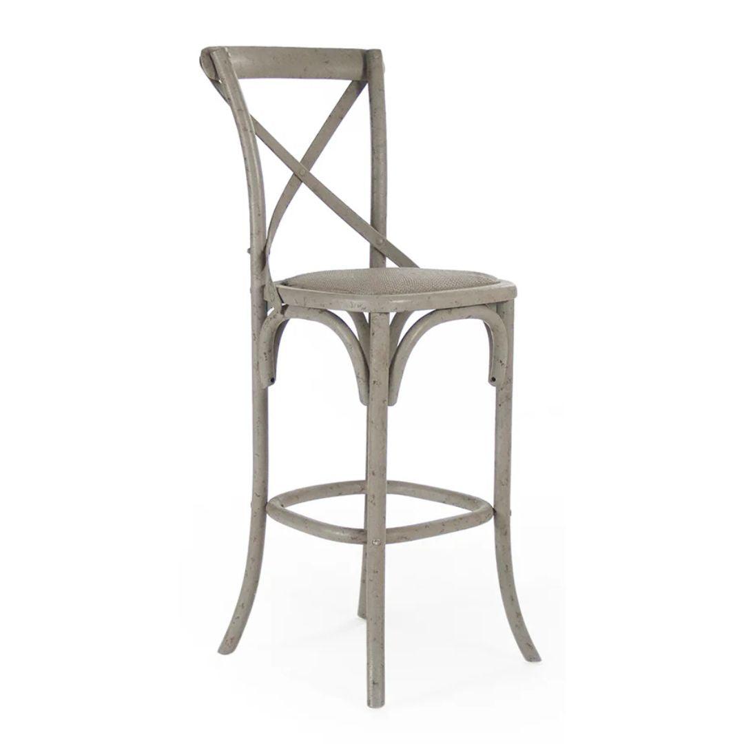 Birch Wood Cross Back Bar and Counter Stool