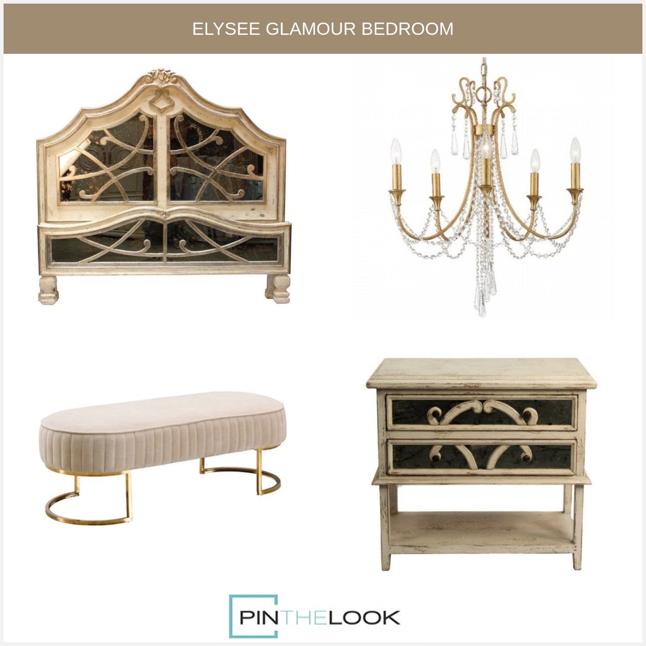 Elysee Mirrored Headboard & Footboard