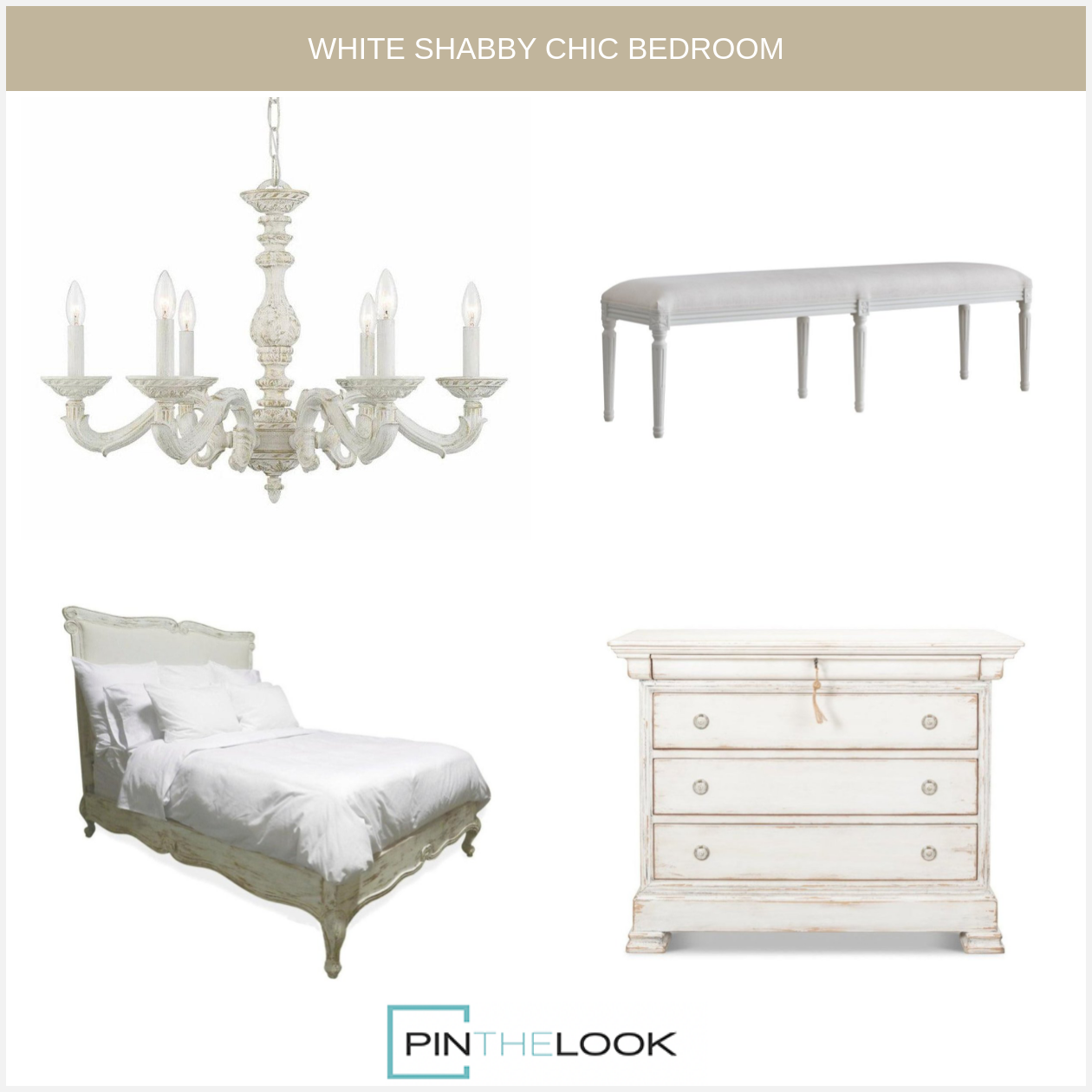 White Shabby Chic Chandelier