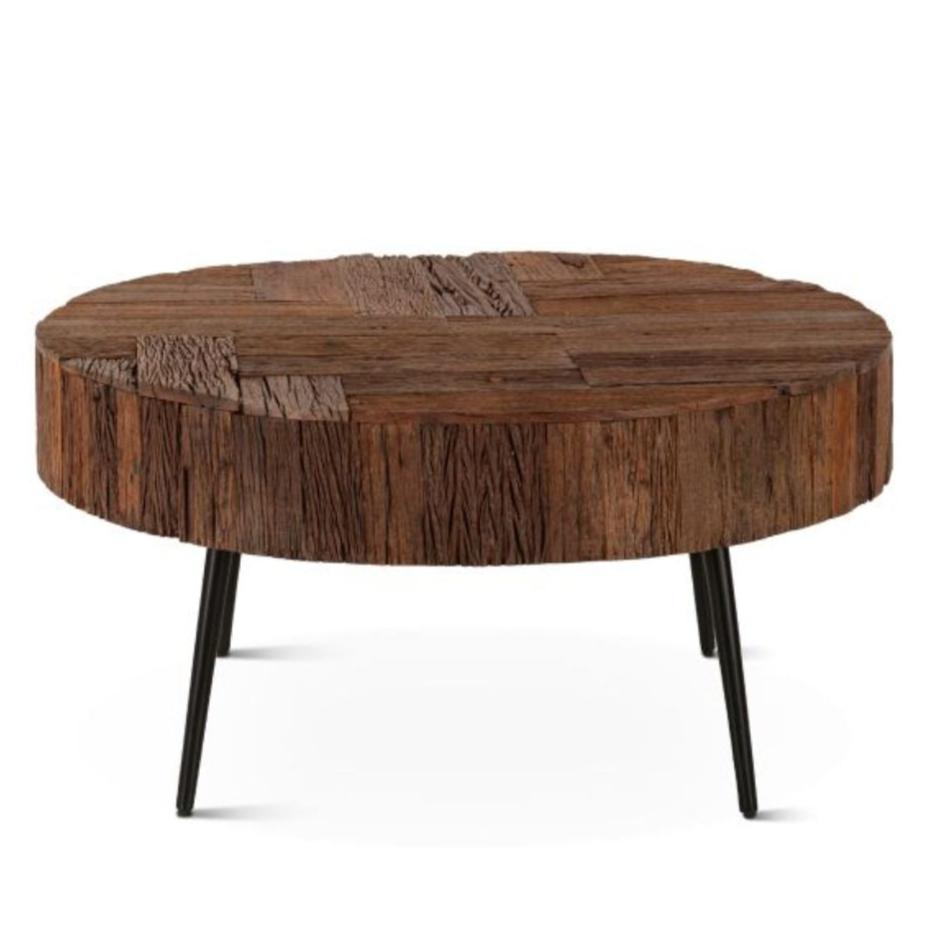 Reclaimed Wood Round Coffee Table