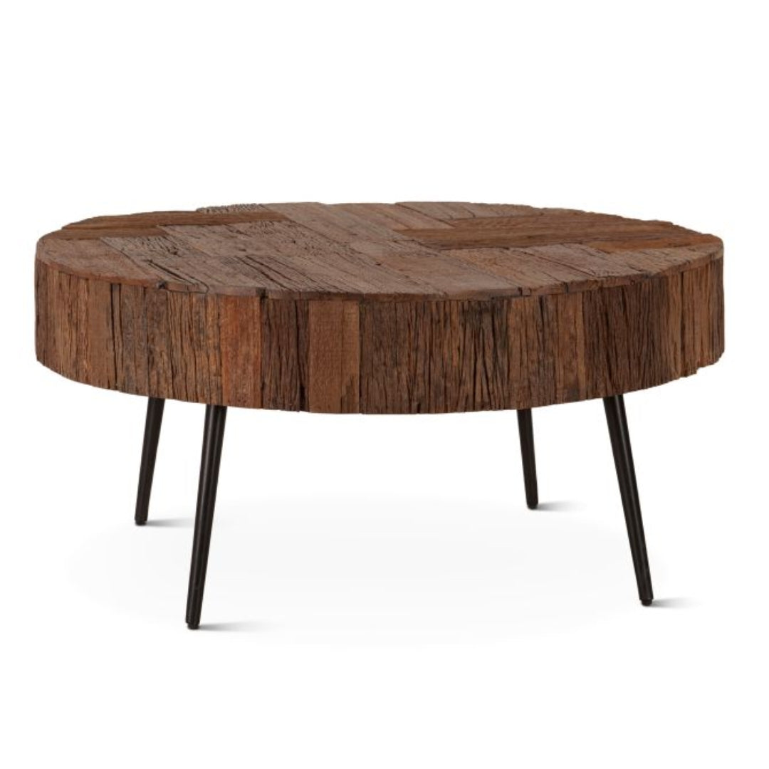 Reclaimed Wood Round Coffee Table