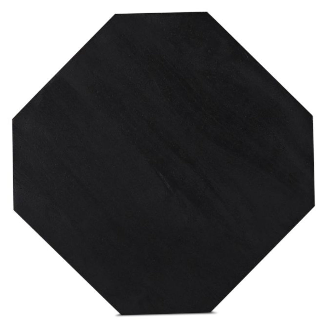 Geometric Distressed Black Accent Table