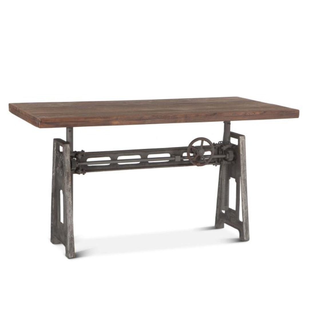 Industrial Factory Wood and Cast Iron Desk