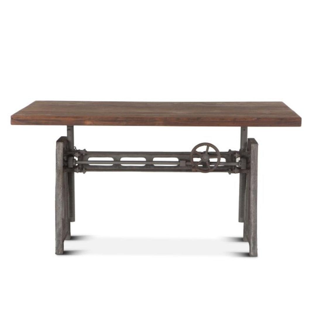 Industrial Factory Wood and Cast Iron Desk