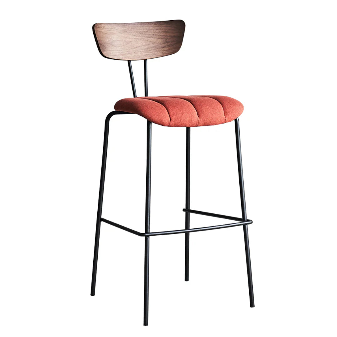 Red Mid Century Bar Stool