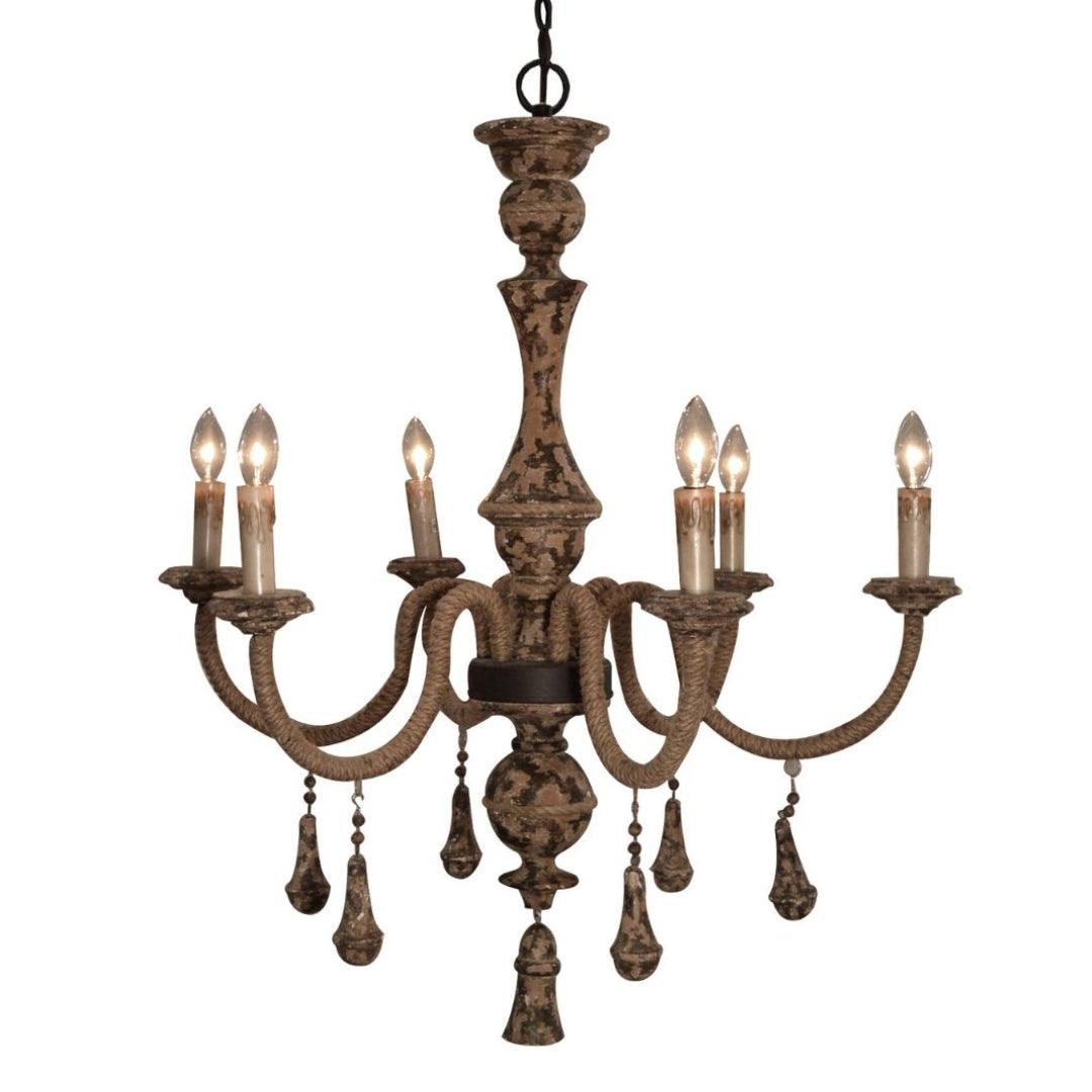 Rustic Elegance Six Light Chandelier