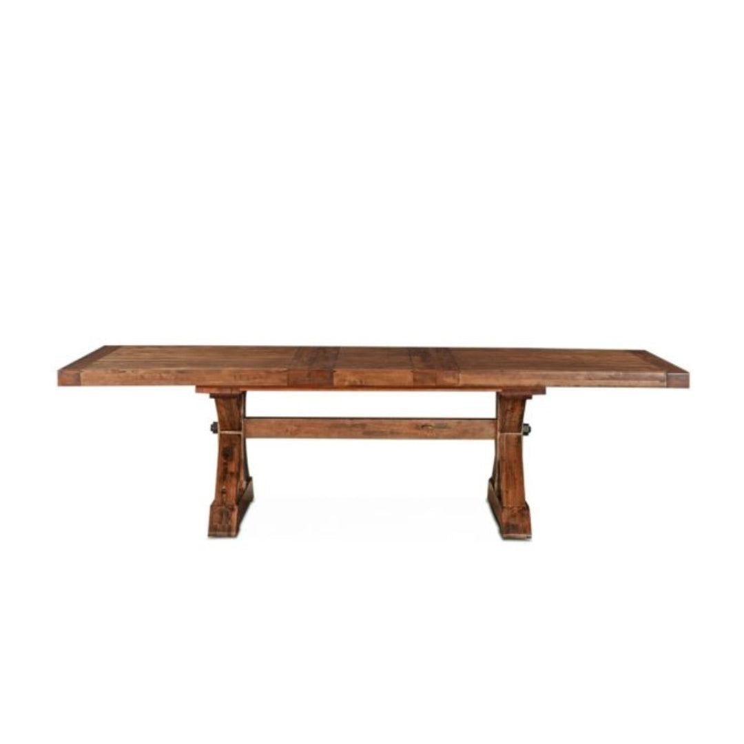 Rustic Extendable Cross Base Dining Table