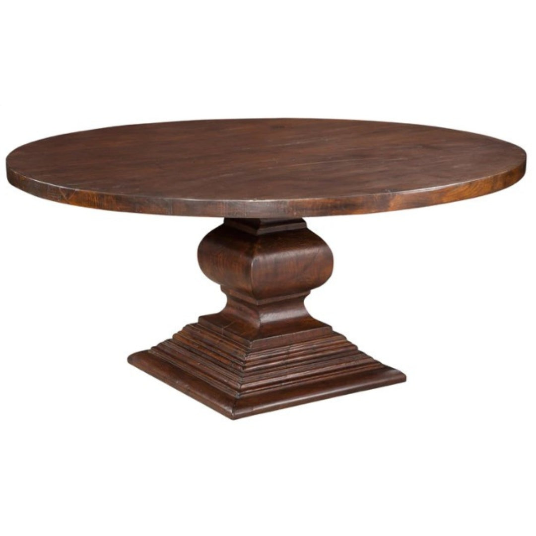 Rustic French Round Pedestal Dining Table