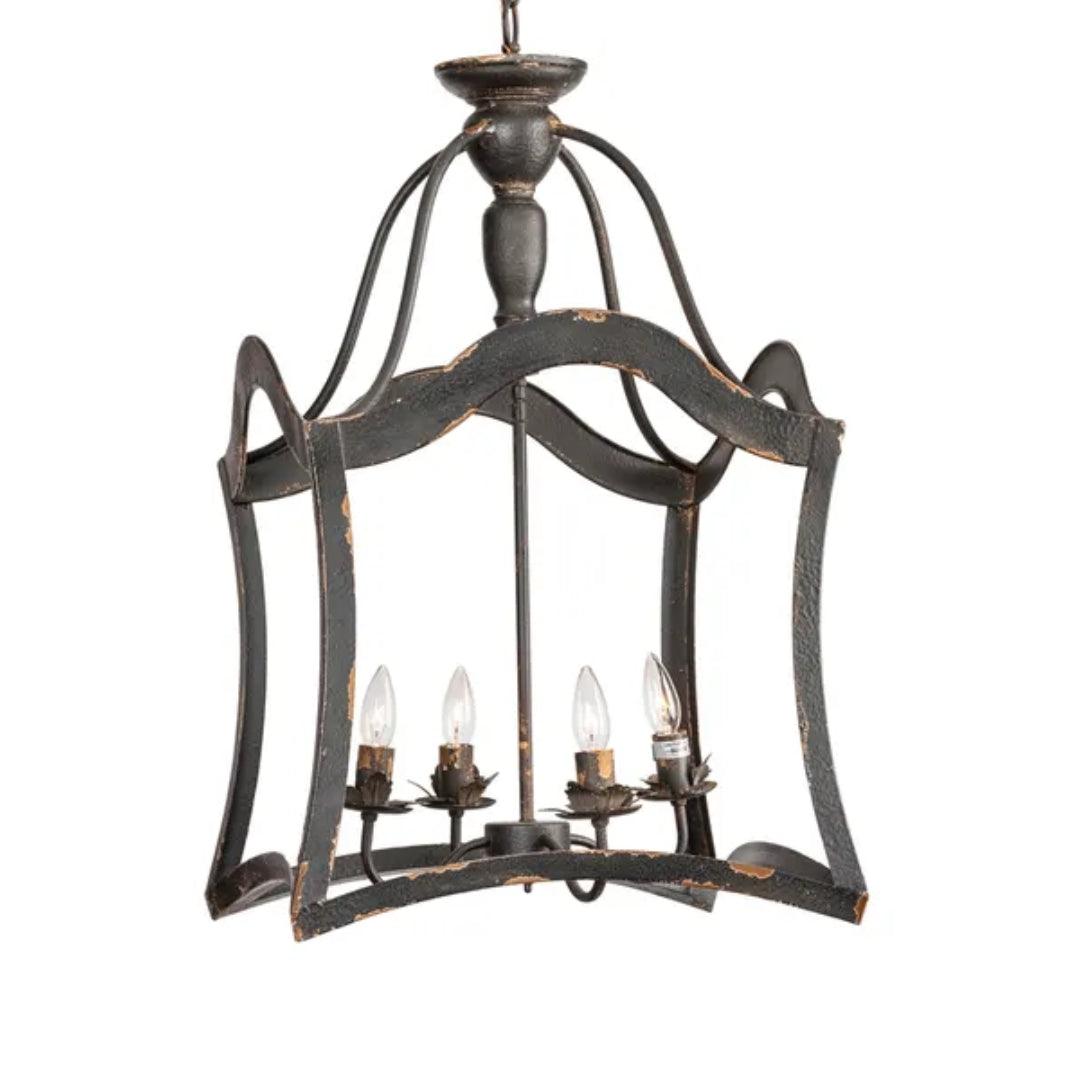 Rustic Metal Lantern Chandelier