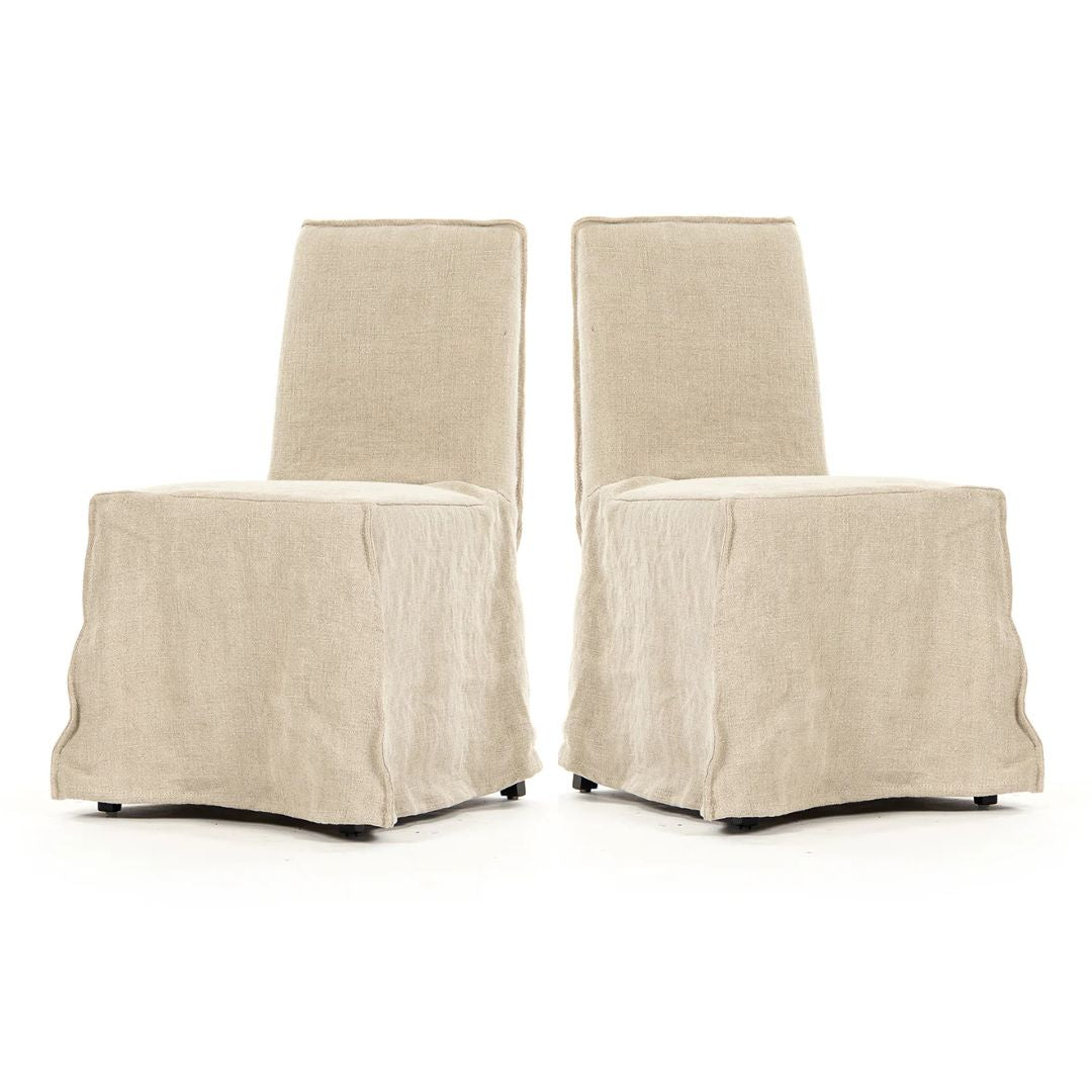 Natural Linen Dining Side Chair