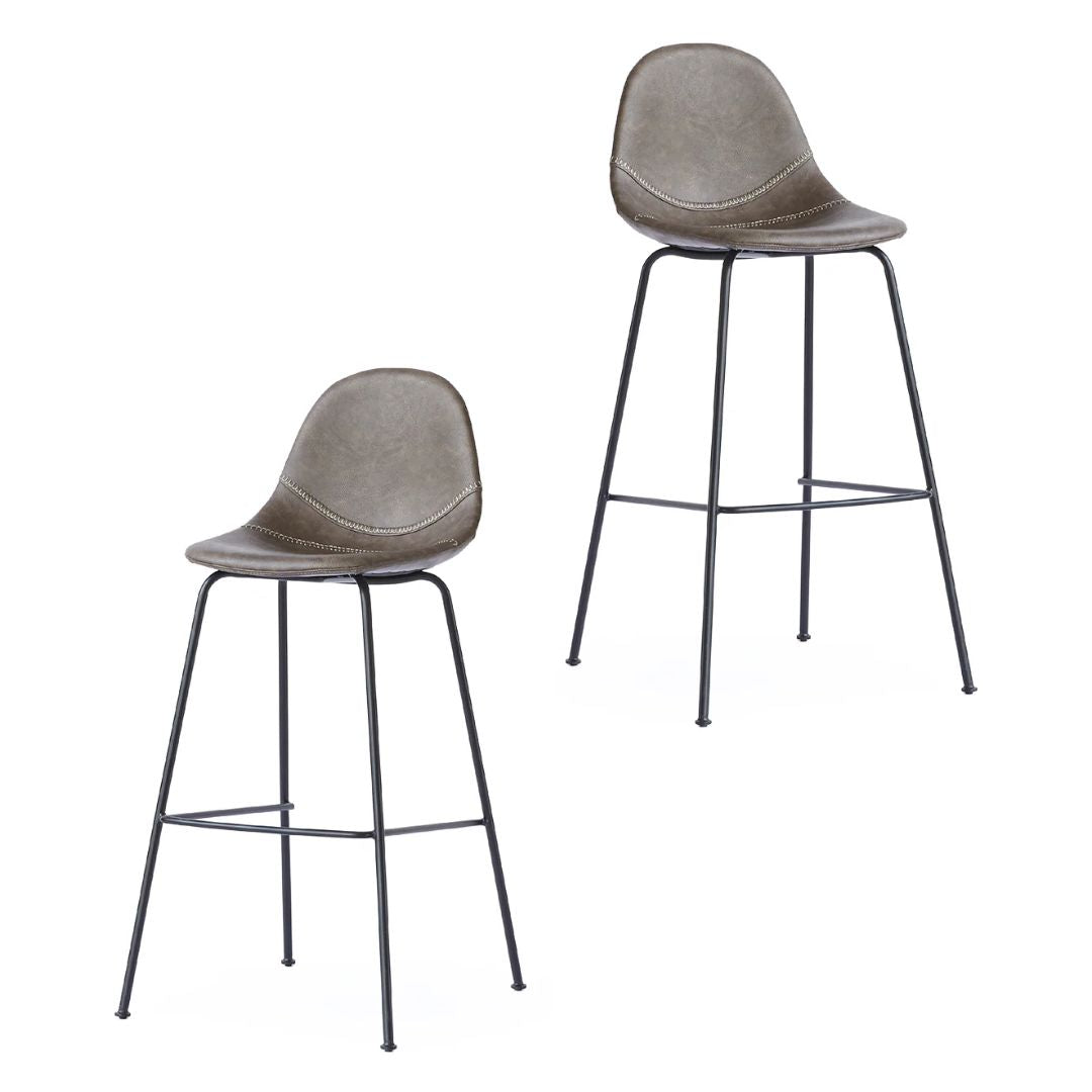 Upholstered Leather Bar Stool