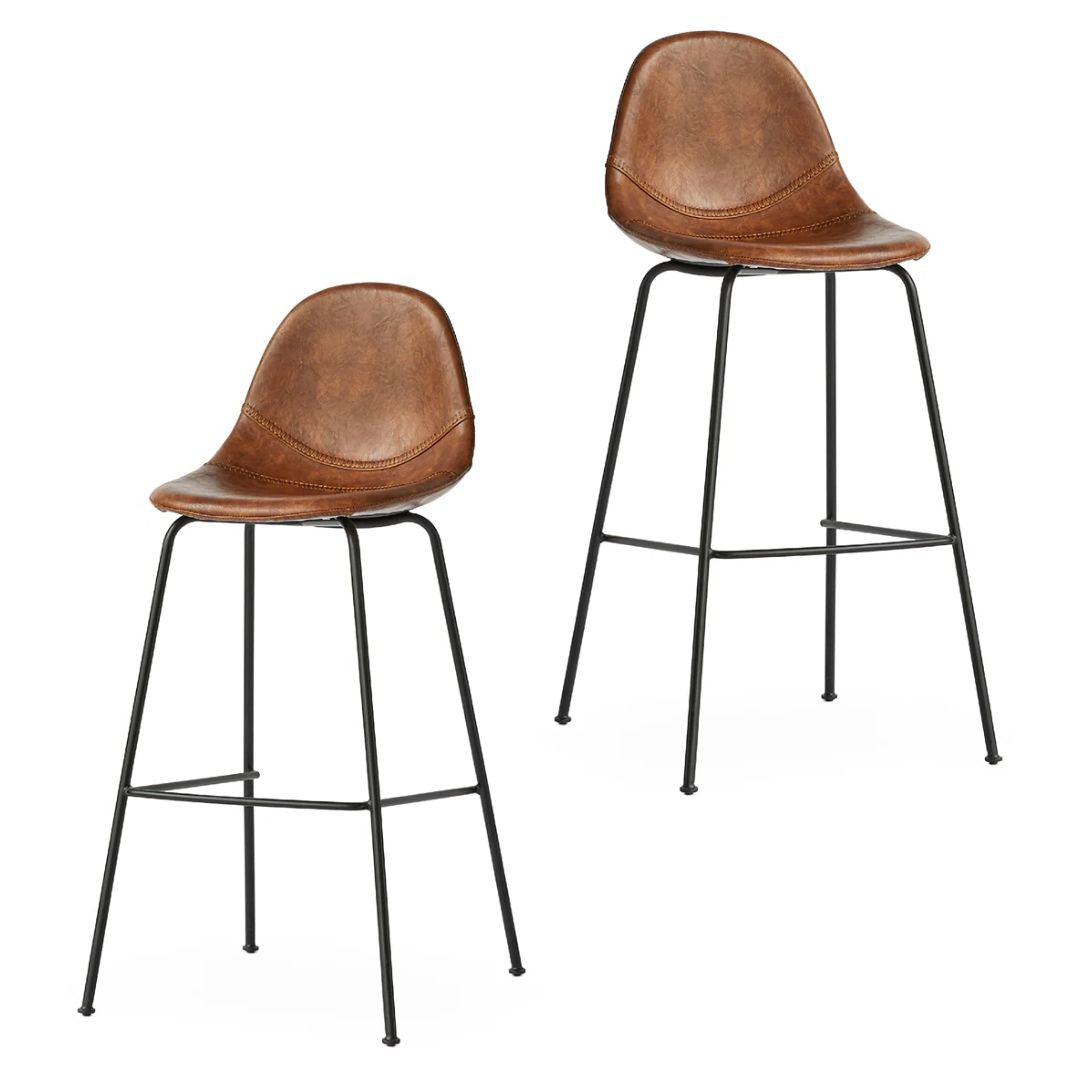 Upholstered Leather Bar Stool