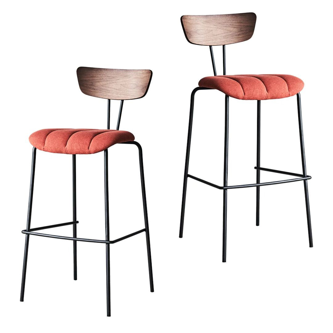 Red Mid Century Bar Stool