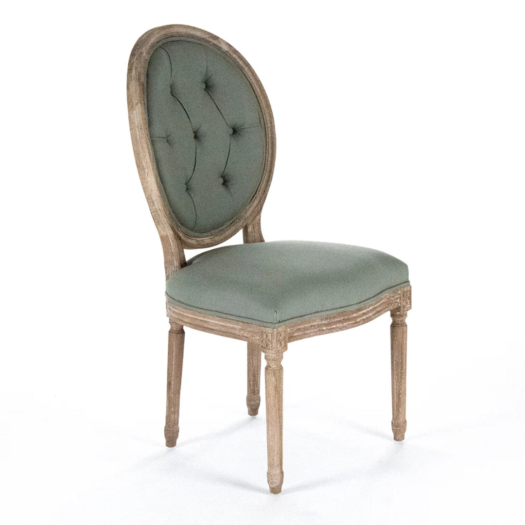 Sage Tufted Round Back Dining Side Chairs