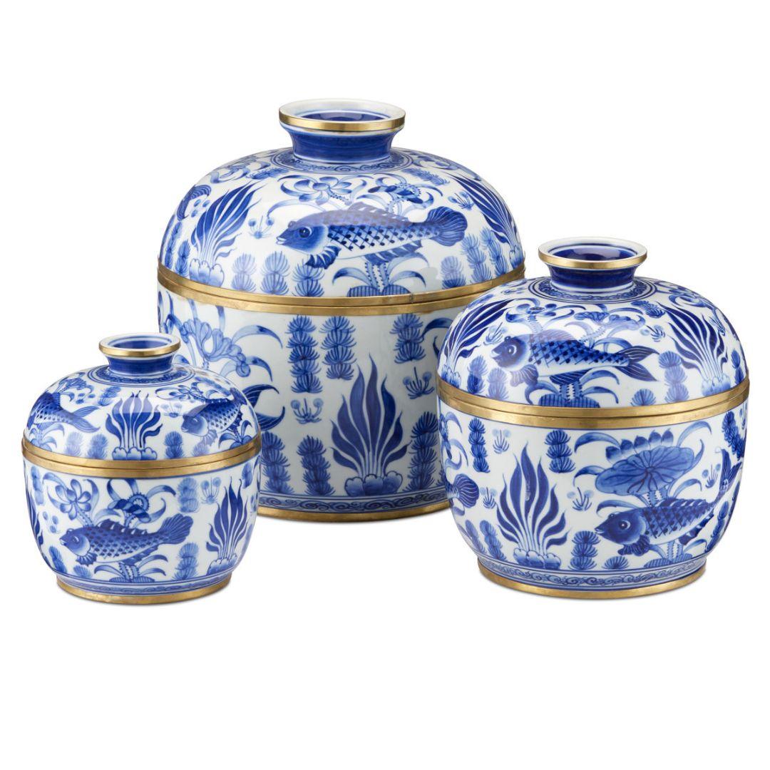 Sea Life Allude Tureen Vases, Set of 3