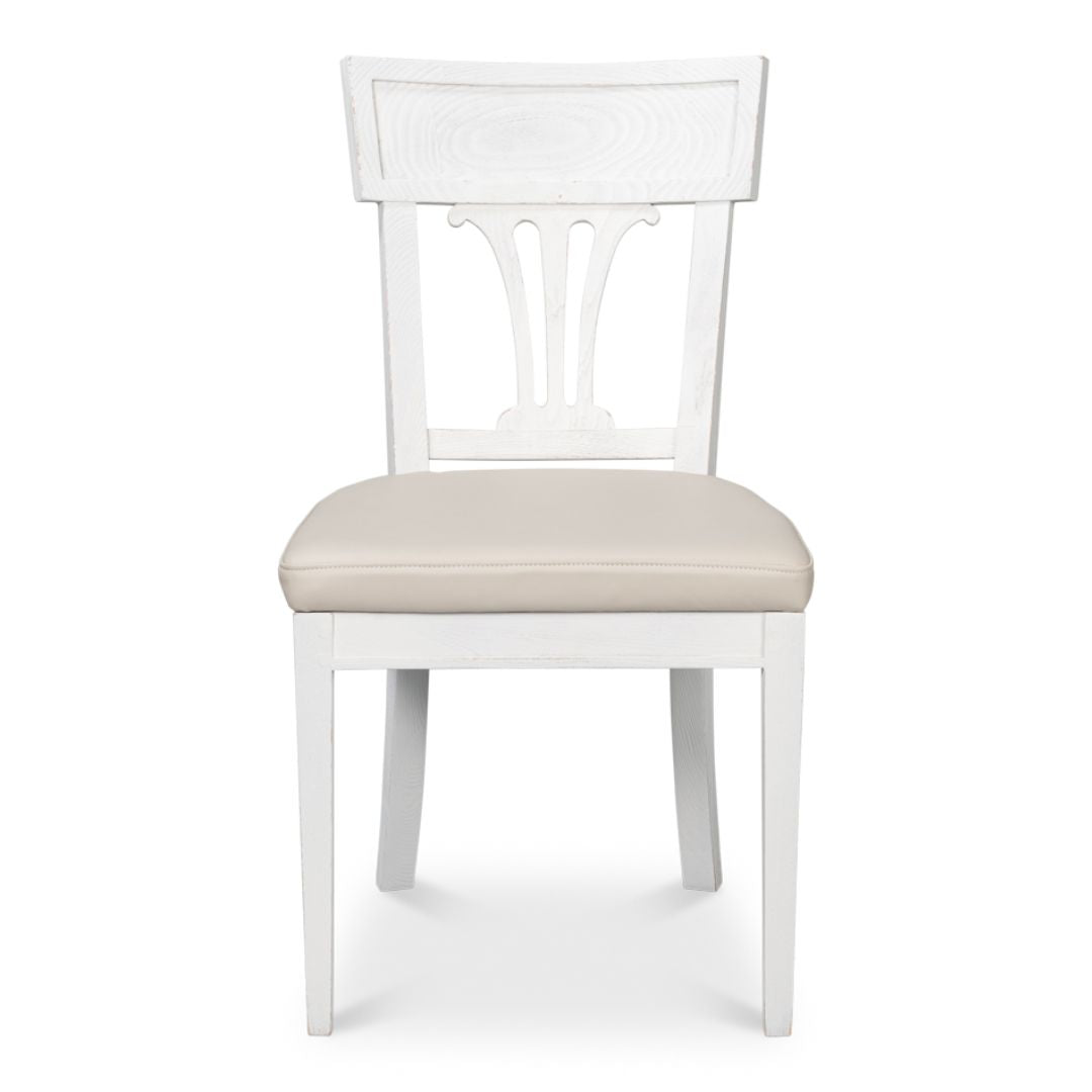 White Harp Back Dining Chair