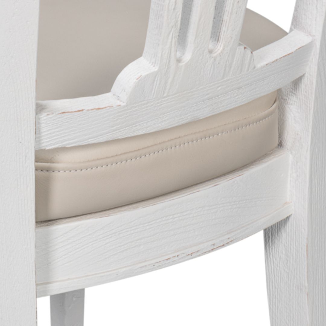 White Harp Back Dining Chair