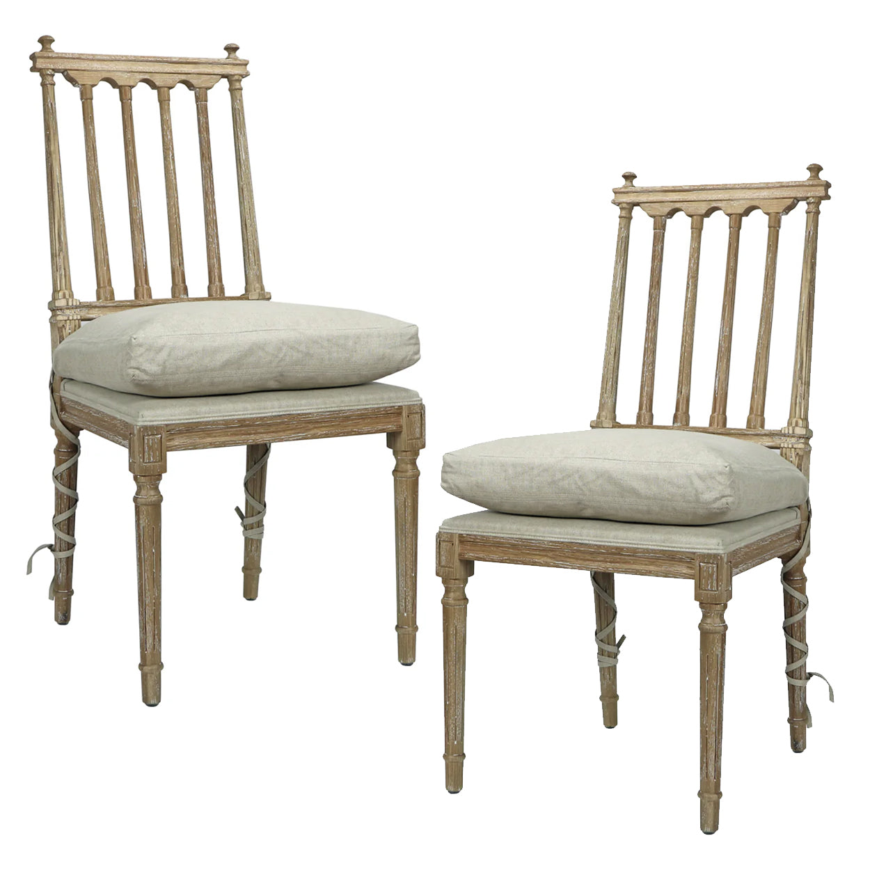 Pillowtop Ballet Tie Dining Chairs - Pair