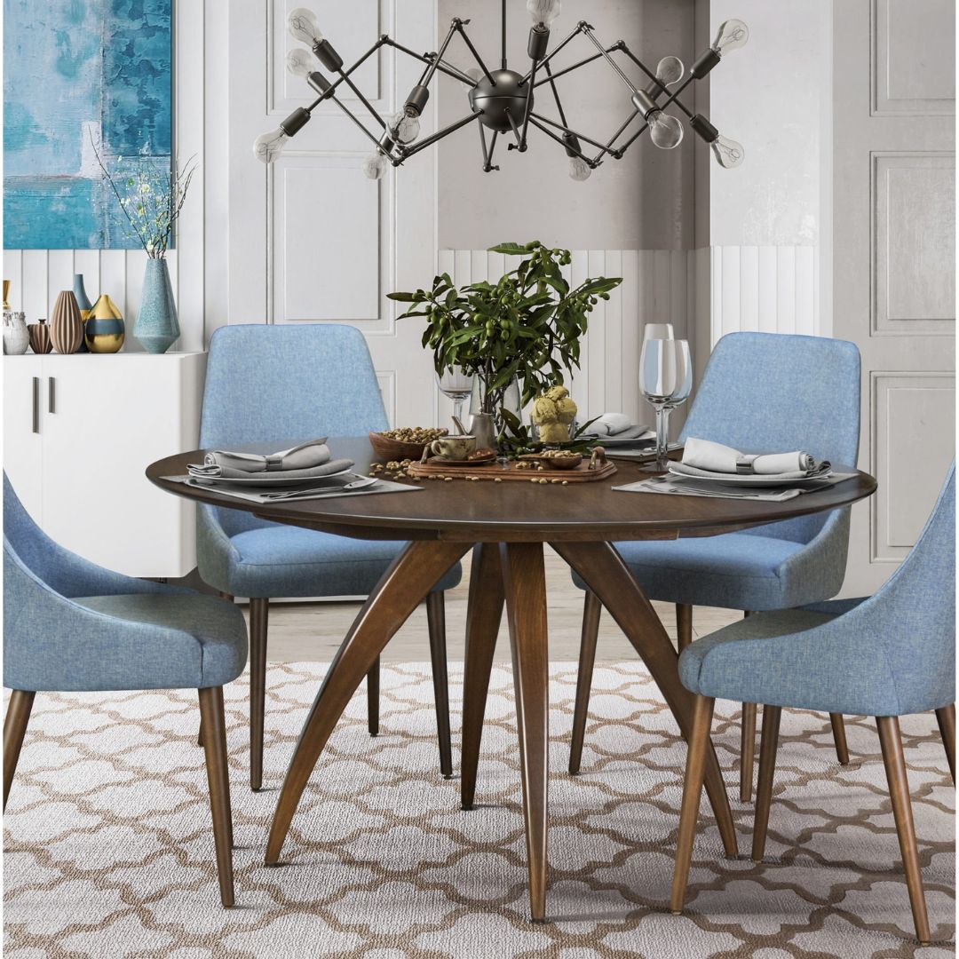 Round Arced Leg Dining Table