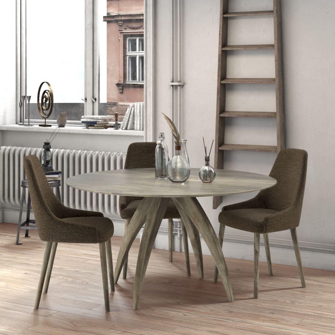 Round Arced Leg Dining Table