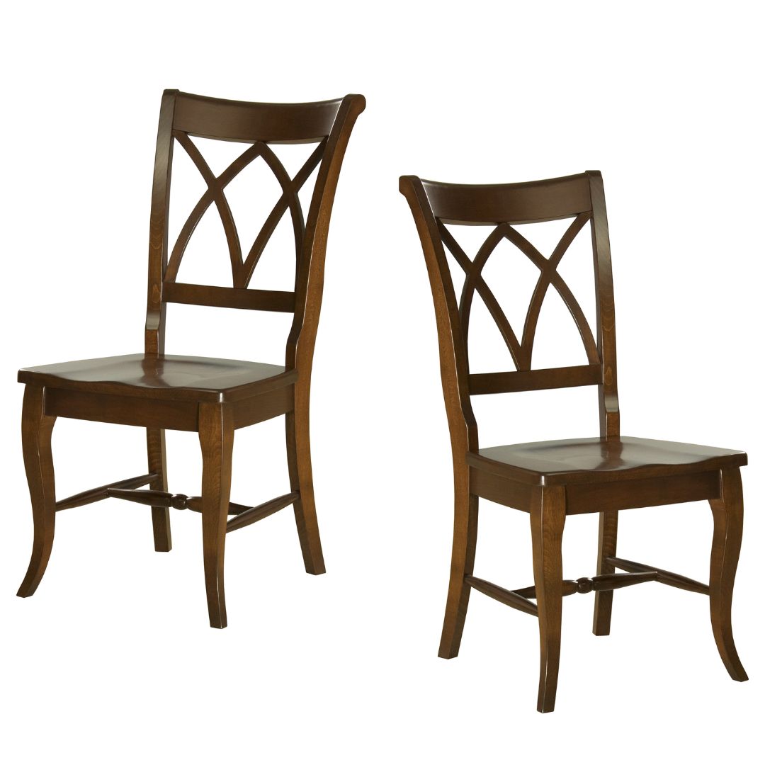 Double X Back Solid Wood Dining Chair