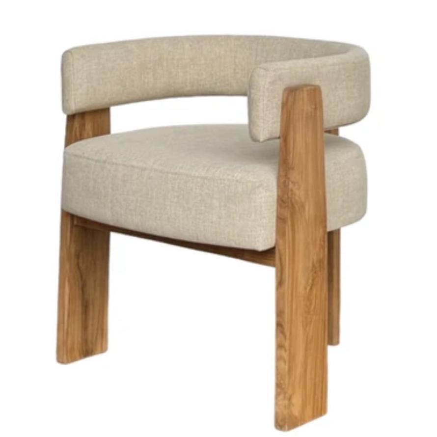 Teak Natural Coastal Curved Back Dining Chair