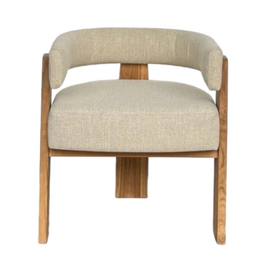 Teak Natural Coastal Curved Back Dining Chair