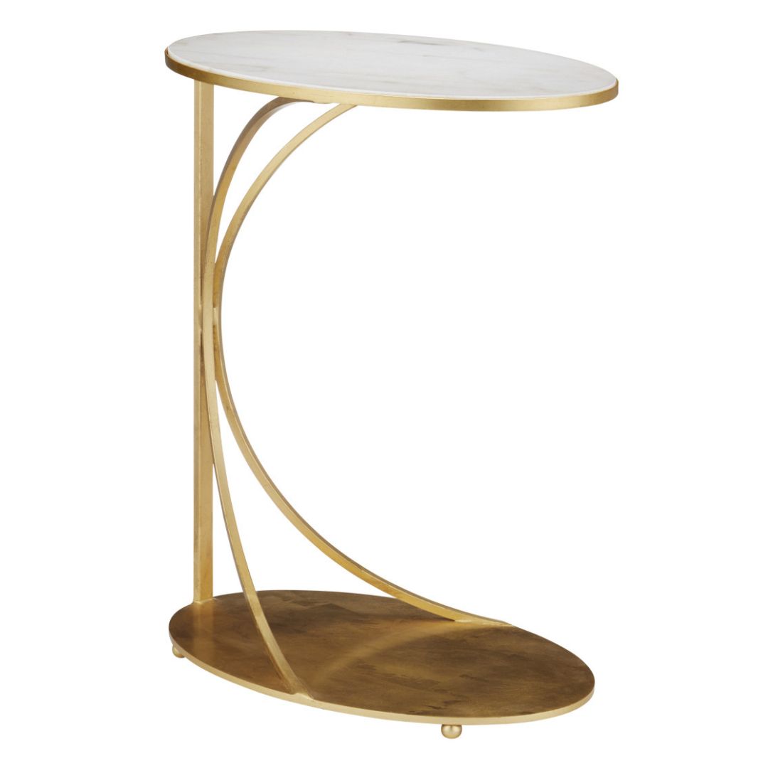 Golden Cantilever Accent Table