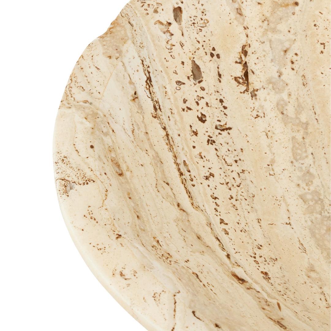 Travertine Large Footed Bowl