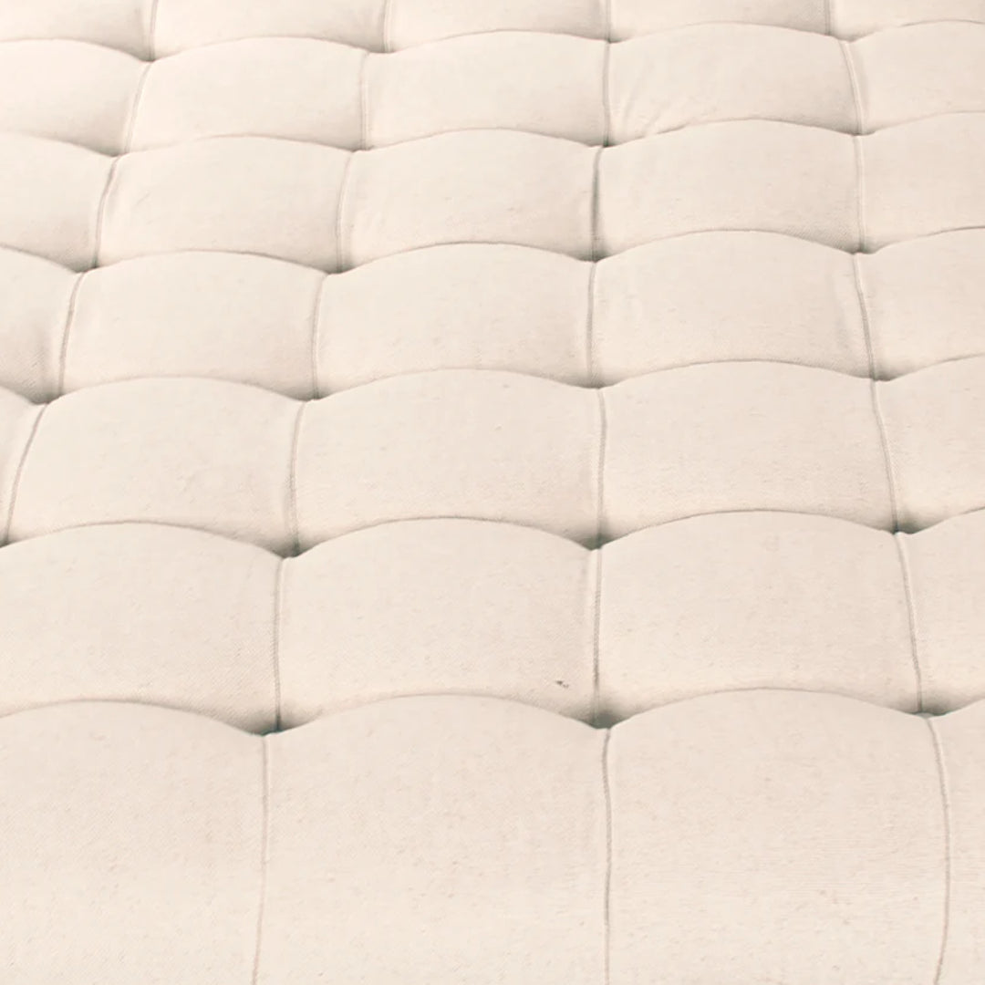 Shabby Chic Tufted Off-White Ottoman