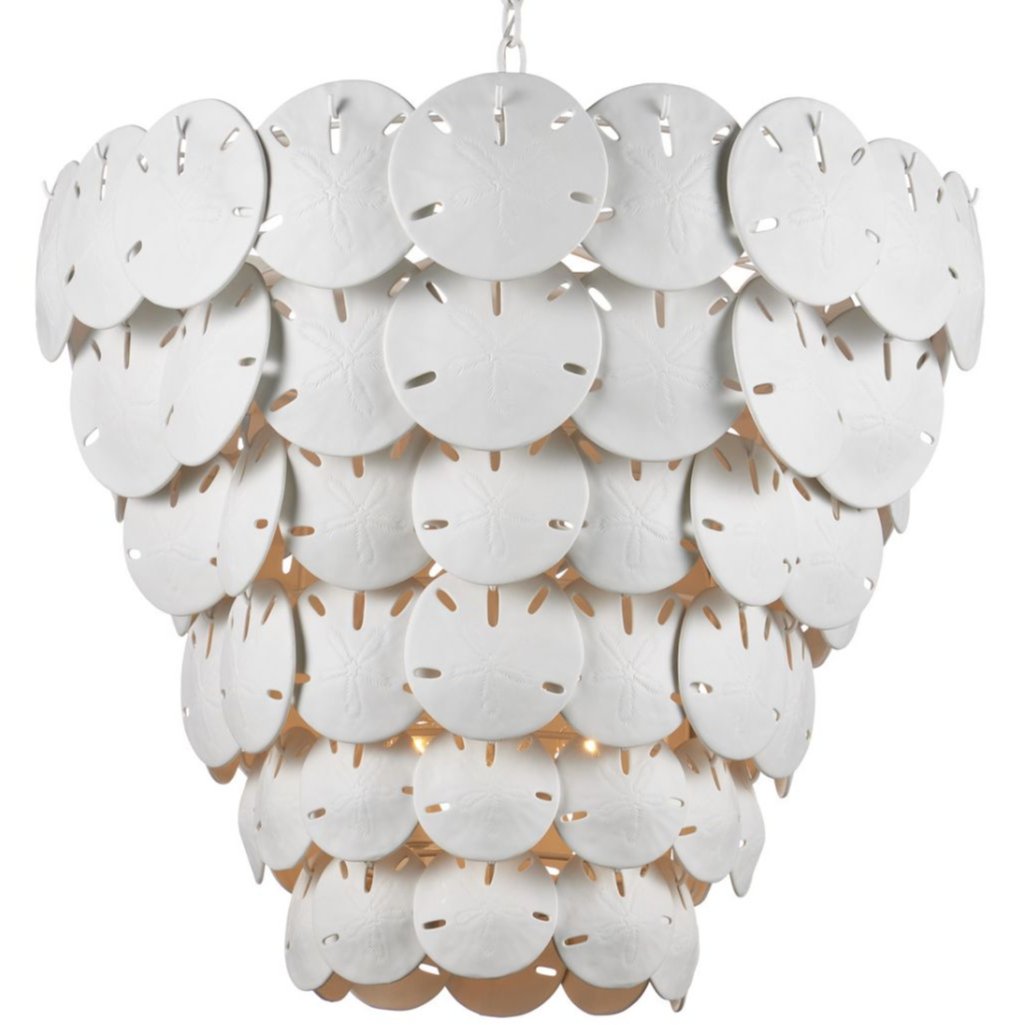 White Sand Dollars Extra Large Chandelier