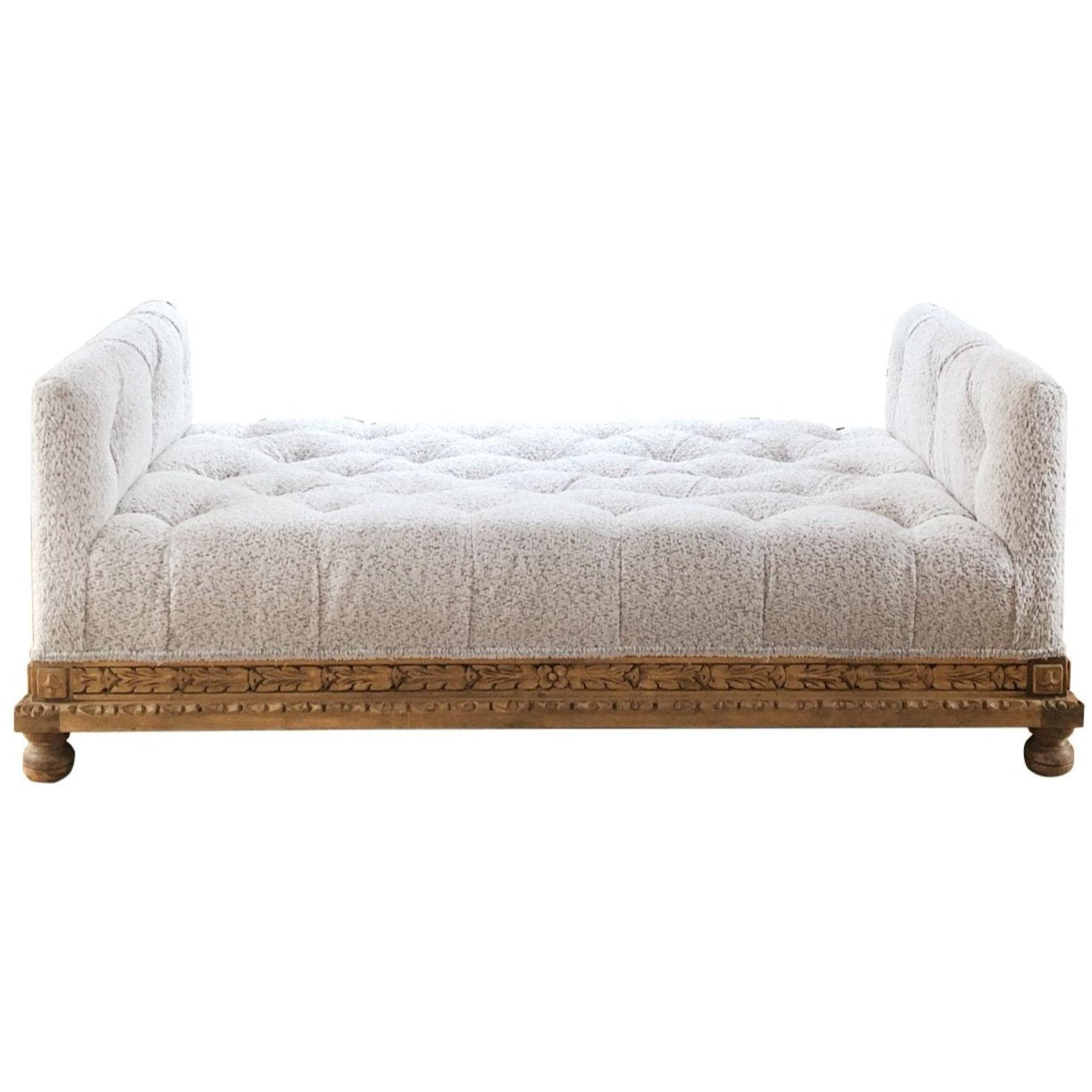 Wood Platform Chaise Tufted Sofa