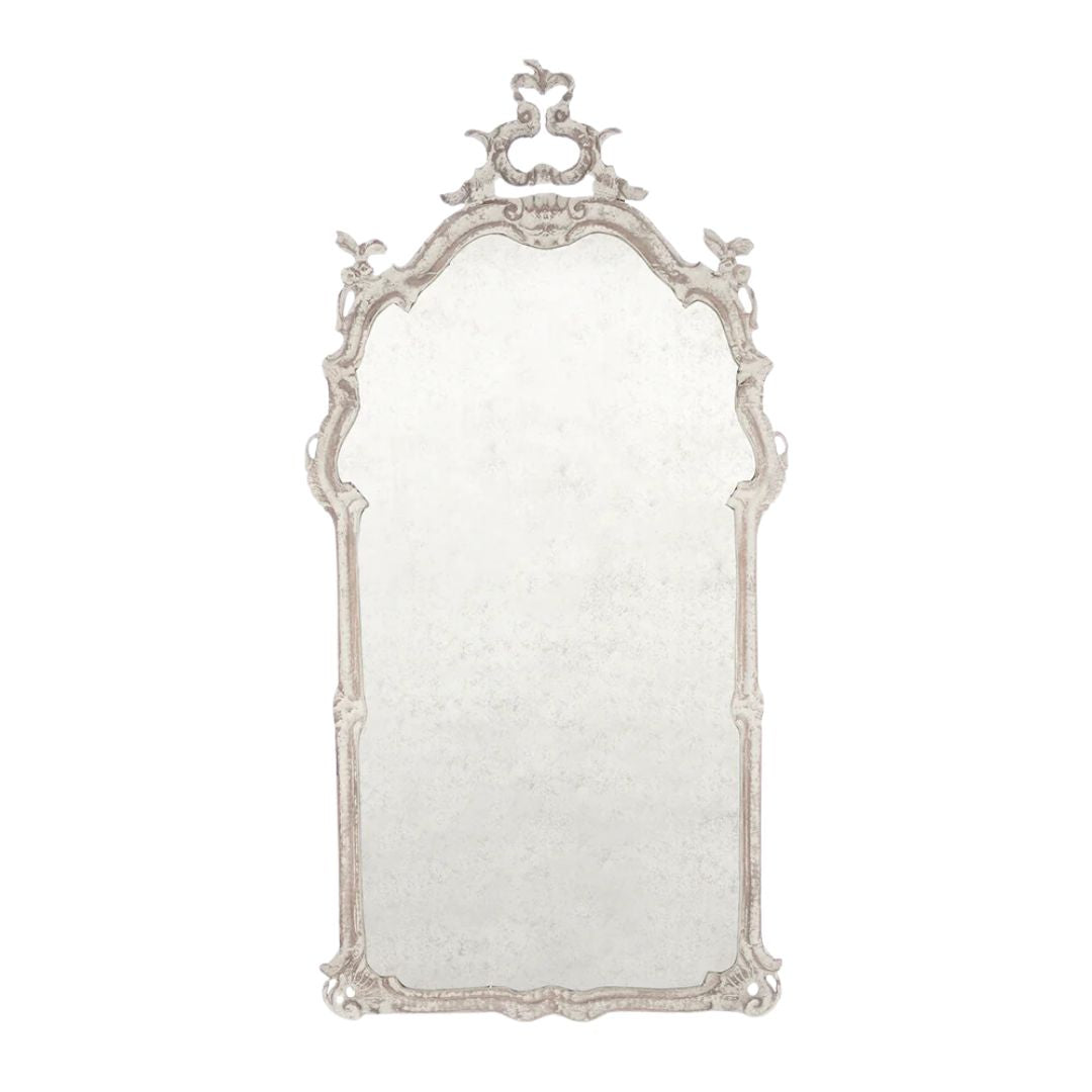 Ornate White Shabby Chic Mirror