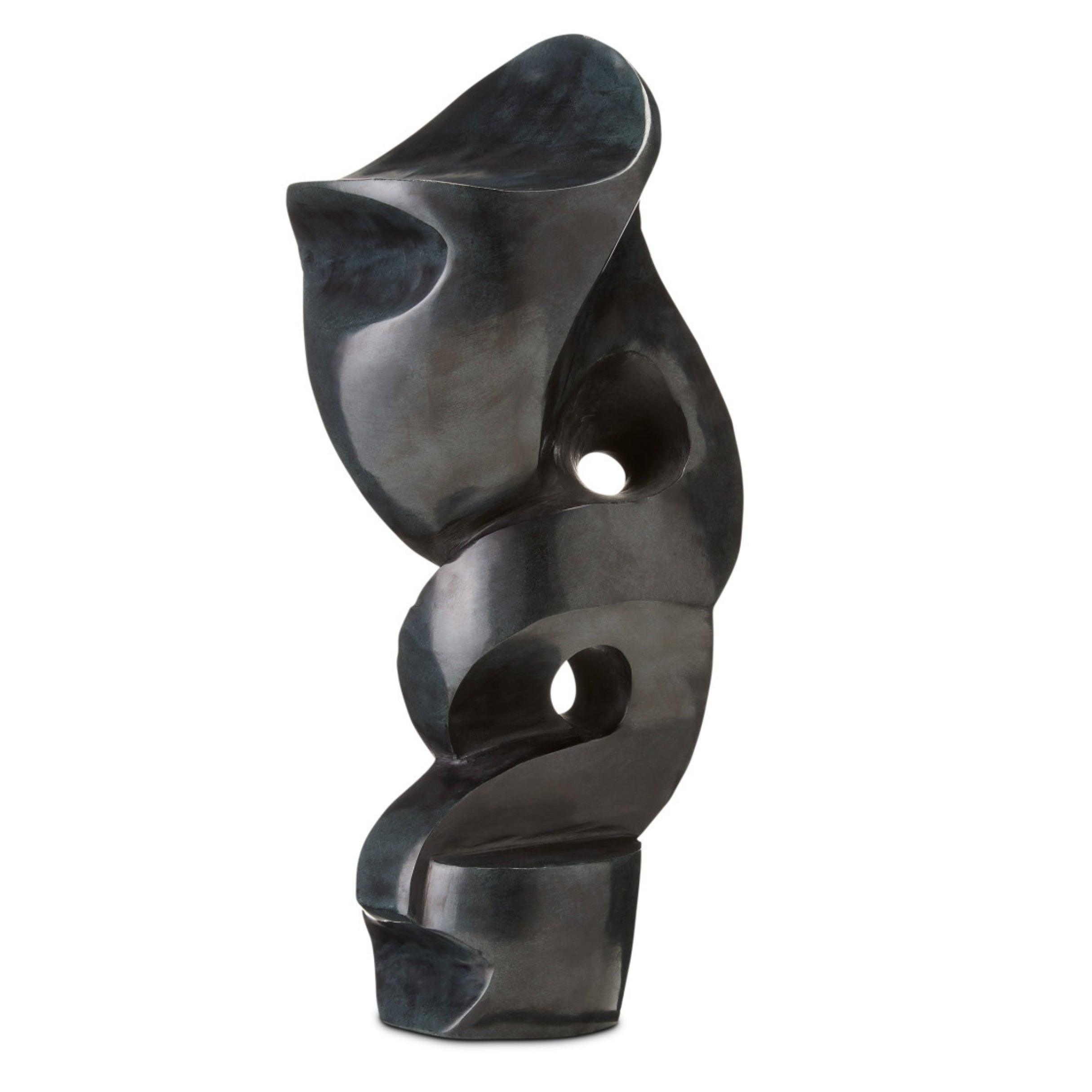 Dynamic Black Marble Abstract Sculpture