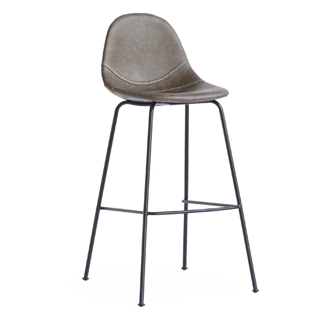 Upholstered Leather Bar Stool