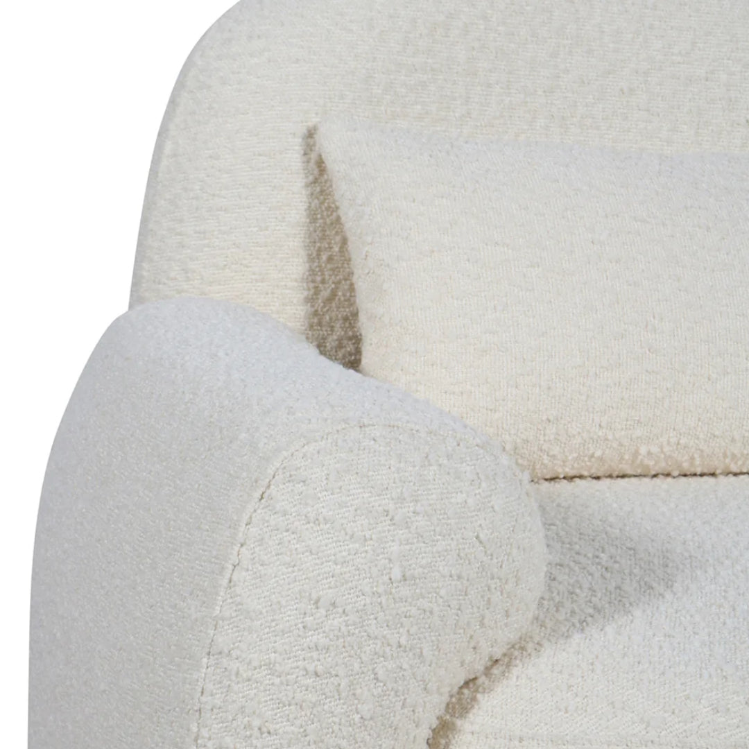 Upholstered White Linen Accent Chair