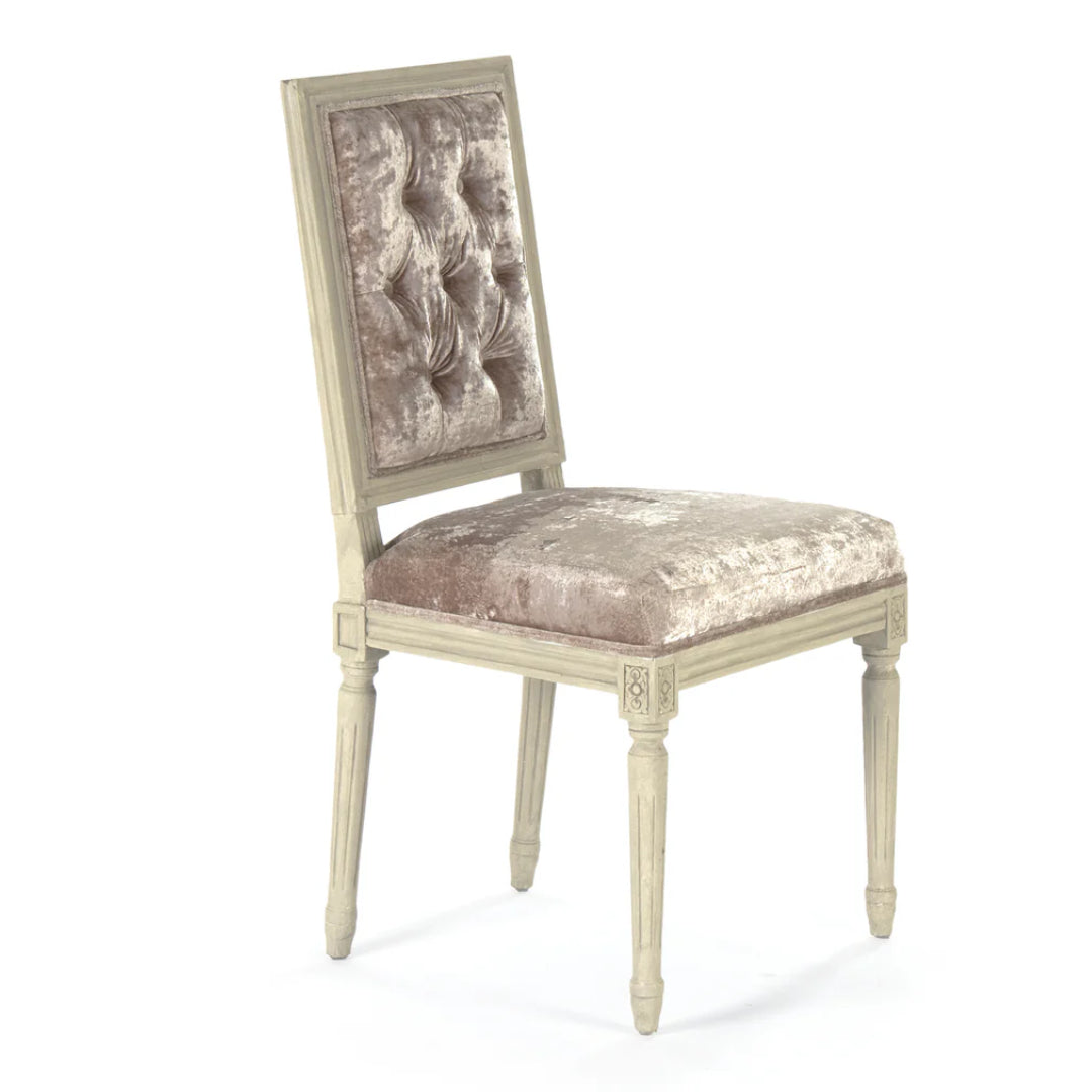 Upholstered Vintage French Velvet Side Chair