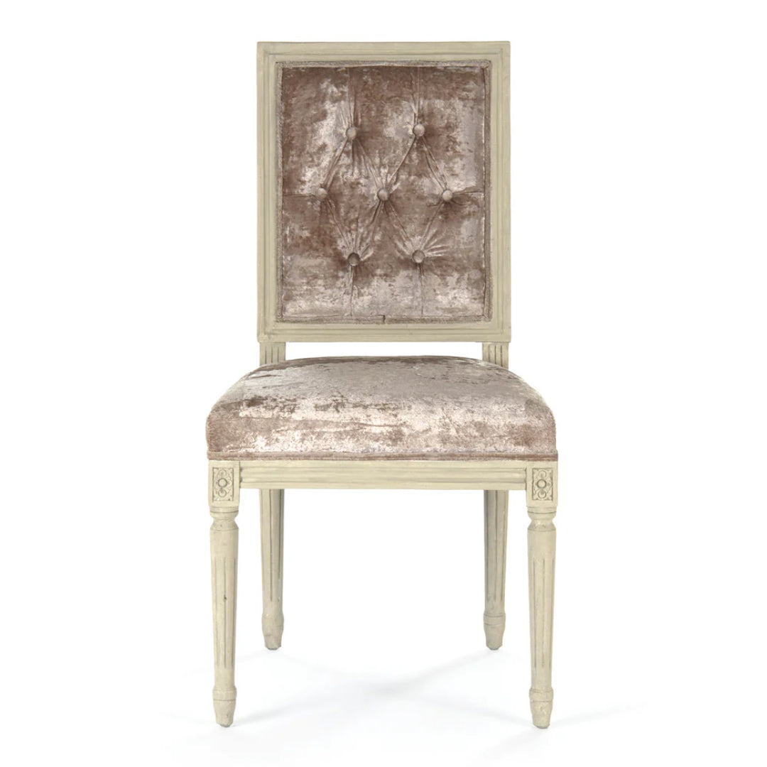 Upholstered Vintage French Velvet Side Chair