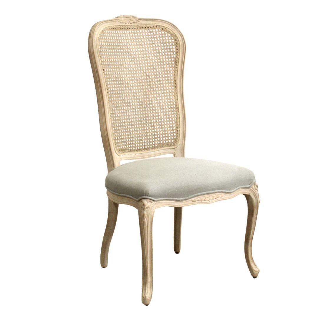 French Country Ornately Carved Cane Chair