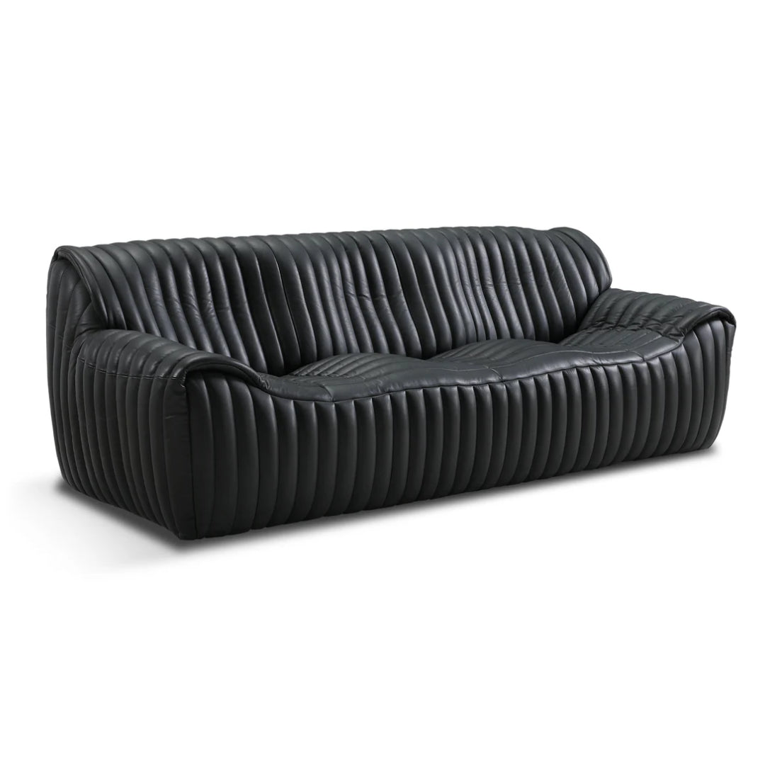 Volcanic Black Top Grain Leather Sofa