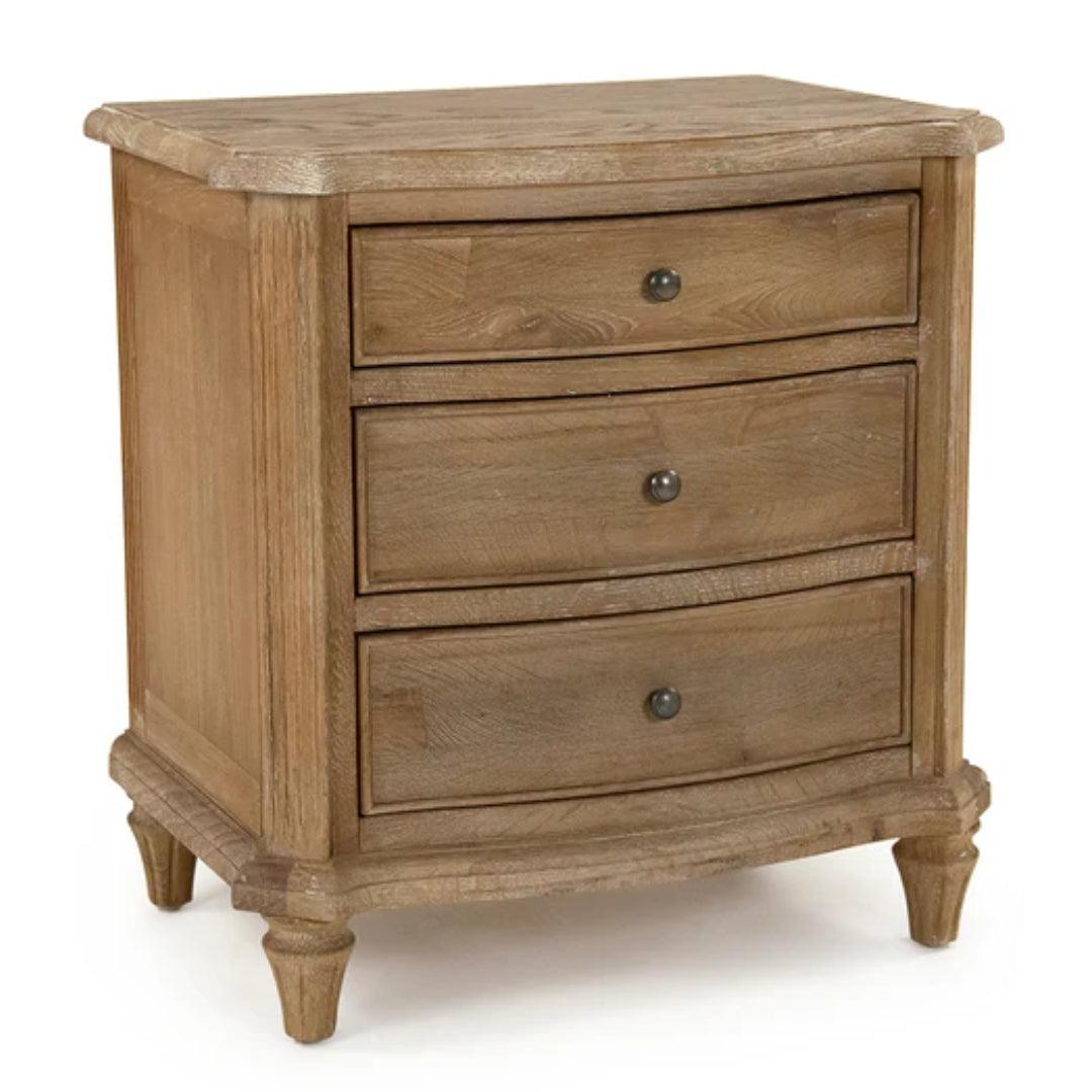 Weathered Oak Three Drawer Nightstand